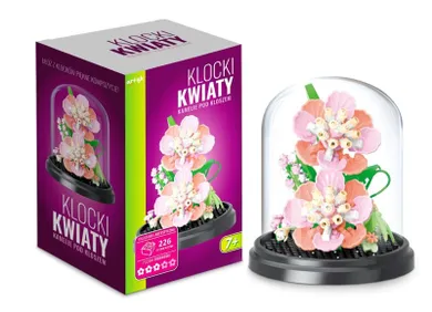 Artyk, kwiaty kamelie, klocki pod kloszem, 226 elementów