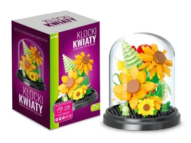 Artyk, kwiaty słoneczniki, klocki pod kloszem, 228 elementów