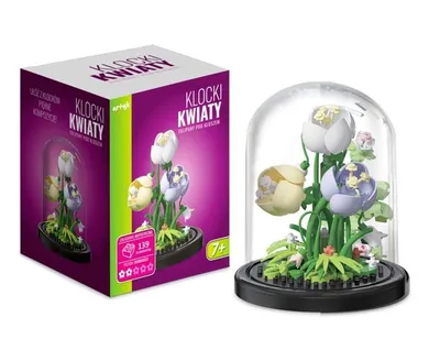 Artyk, kwiaty tulipany, klocki pod kloszem, 139 elementów