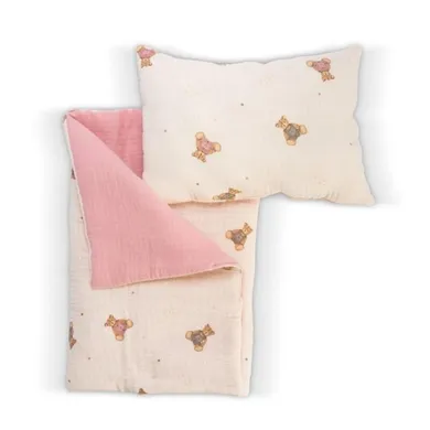 Asi, pościel w misie do łóżeczka dla lalki bobas, 46 cm