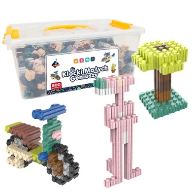 Askato, Klocki Małych Geniuszy, klocki konstrukcyjne, 800 elementów