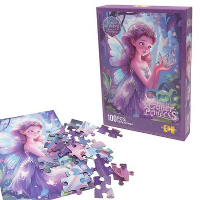 Askato, Księżniczka z motylkiem, puzzle brokatowe, 100 elementów