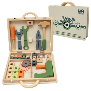 Askato, walizka z narzędziami, drewniana, 31 elementów