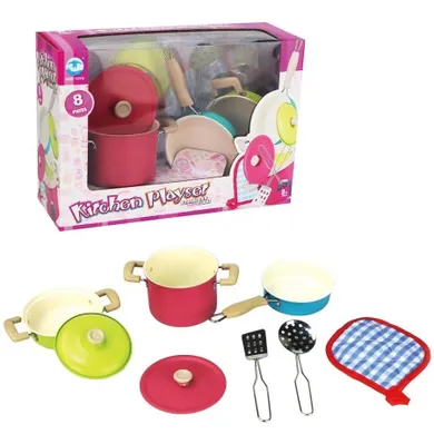 Askato, zestaw garnków metalowych, 8 elementów