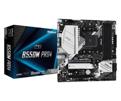 Asrock, płyta główna, B550M Pro4 AM4 4DDR4 HDMI/DP/D-SUB M.2 mATX