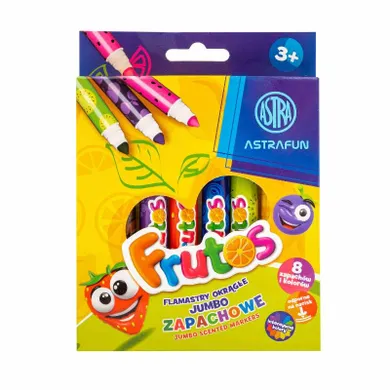 Astra, Astrafun, Frutos, Jumbo, flamastry okrągłe, zapachowe, 8 kolorów