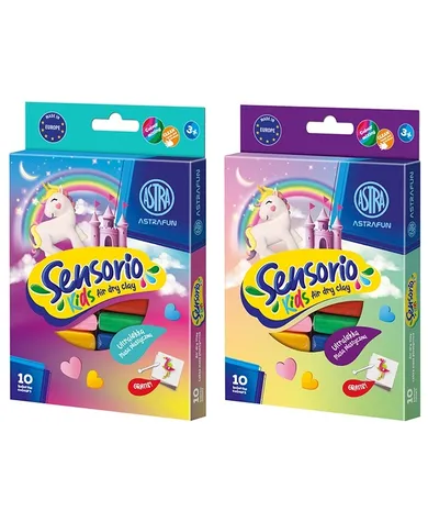 Astra, Astrafun, Sensorio Kids, masa plastyczna, Jednorożec, 10 kolorów