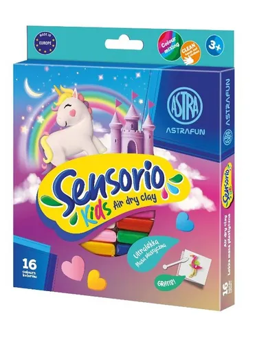 Astra, Astrafun, Sensorio Kids, masa plastyczna, Jednorożec, 16 kolorów