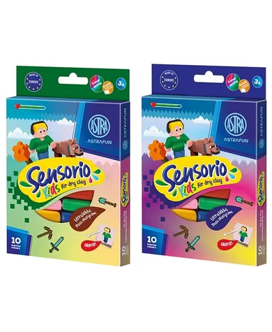 Astra, Astrafun, Sensorio Kids, masa plastyczna, Pixel, 10 kolorów