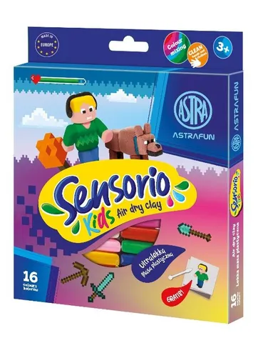 Astra, Astrafun, Sensorio Kids, masa plastyczna, Pixel, 16 kolorów