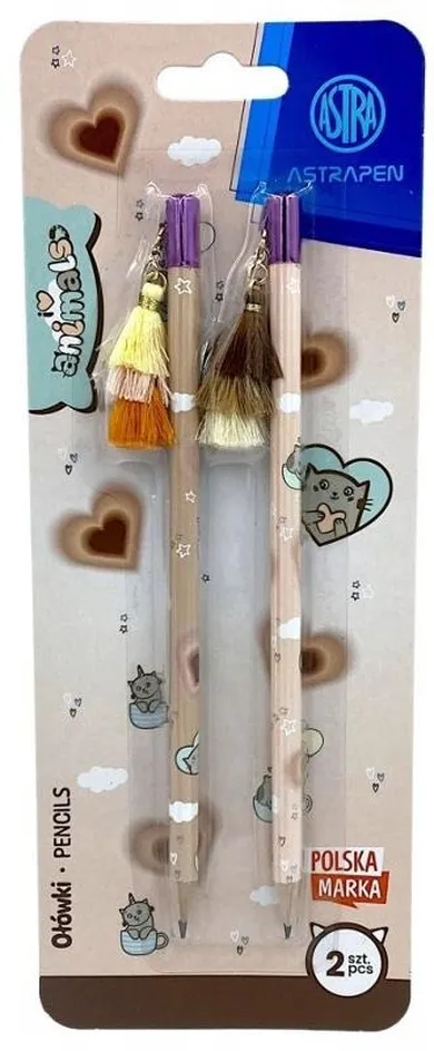 Astra, Astrapen, ołówki z przywieszką, Animals Choco, 2 szt.