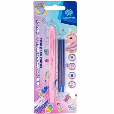 Astra, Astrapen, Oops! długopis wymazywalny + 2 wkłady niebieskie, Unicorn, 1 szt.
