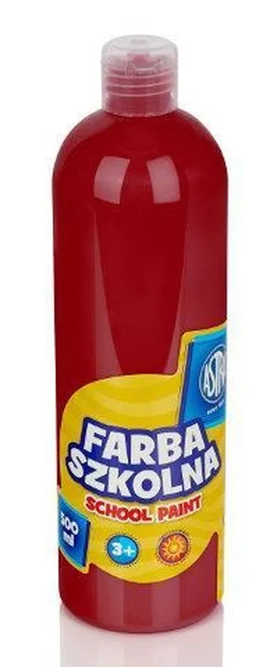 Astra, farba szkolna, butelka, czerwona ciemna, 500 ml