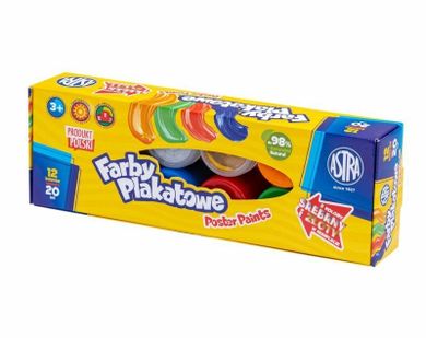 Astra, farby plakatowe, 12 kolorów