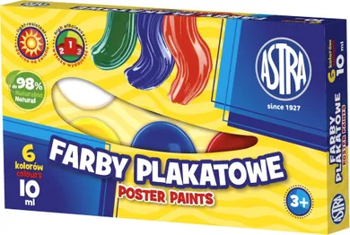 Astra, farby plakatowe, 6 kolorów 10 ml