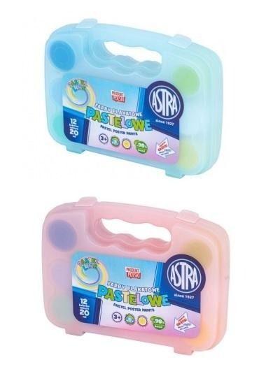 Astra, farby plakatowe, pastelowe, 12 kolorów, 20 ml