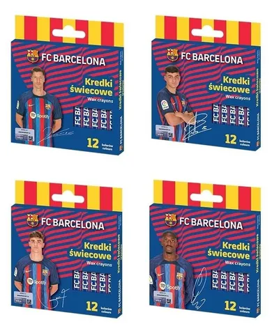 Astra, FC Barcelona, kredki świecowe, 12 kolorów