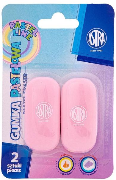 Astra, gumka owalna, pastelowa, 2 szt.