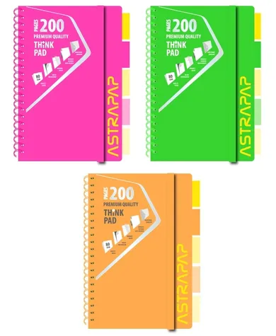 Astra, kołozeszyt A4, 100 kartek, kratka, neon, 1 szt.