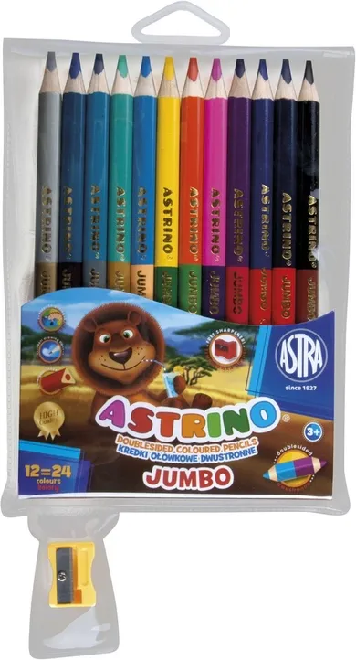 Astra, kredki Astrino jumbo, dwustronne, 24 kolory