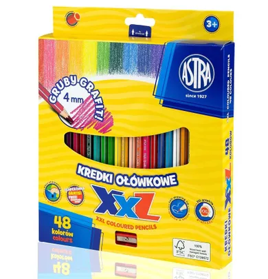 Astra, kredki ołówkowe heksagonalne, 48 kolorów