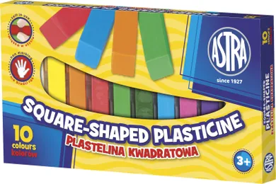 Astra, plastelina kwadratowa, 10 kolorów