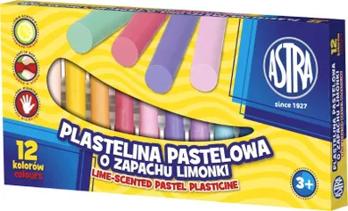 Astra, plastelina pastelowa, o zapachu limonki, 12 kolorów