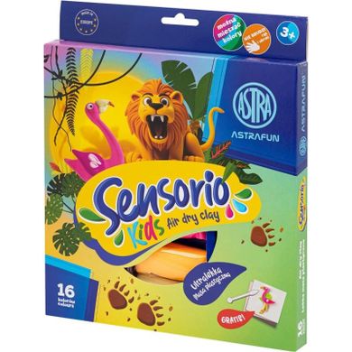 Astra, Sensorio Kids, lekka masa plastyczna, dżungla, 16 kolorów
