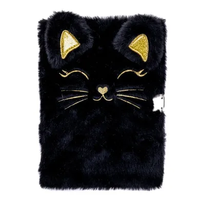 Astrabag, pamiętnik A5 z kłódką, 96 kartek, Fluffy Kitty Black