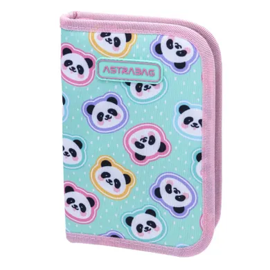 Astrabag, piórnik, rozkładany, pojedynczy, z wyposażeniem, Minty Pandas