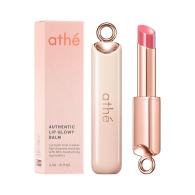 Athe, Authentic Lip Glowy Balm, balsam do ust, wegański, 01 baby, 3.3g