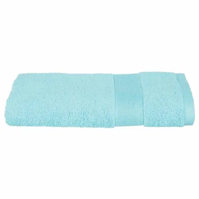 Atmosphera, bawełniany ręcznik łazienkowy, z ozdobną bordiurą w kolorze aqua