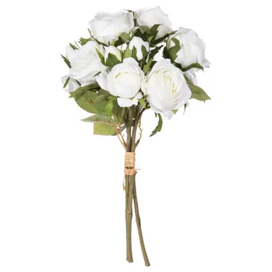 Atmosphera, bukiet sztucznych róż, 40 cm, biały