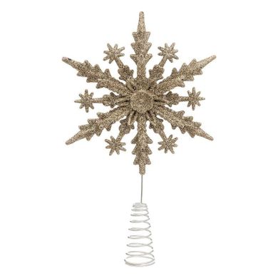 Atmosphera, czubek na choinkę, brokatowy płatek śniegu, 22 cm