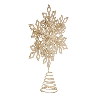 Atmosphera, czubek na choinkę, płatek śniegu, metalowy, 20 cm