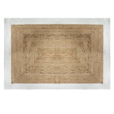 Atmosphera, dywan z juty prostokątny, 120-170 cm, z białym obramowaniem