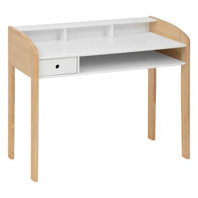 Atmosphera for kids, biurko dziecięce w skandynawskim stylu, nogi z drewna z recyklingu, 100-52-85 cm