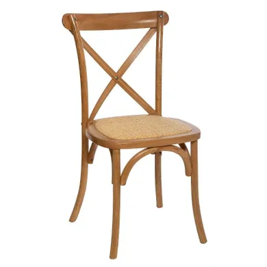 Atmosphera, krzesło drewniane, Isak, rattanowa plecionka
