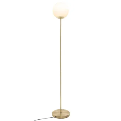 Atmosphera, metalowa lampa stojąca z okrągłym kloszem, złoty, 134 cm