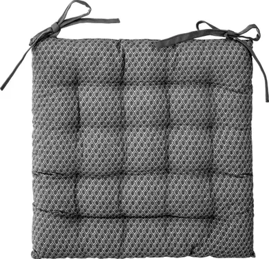 Atmosphera, pikowana poduszka na krzesło, z wiązaniem, Otto, 38-38 cm, ciemnoszara