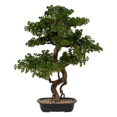 Atmosphera, Polin, sztuczne drzewko bonsai w ceramicznej donicy, czarna, 72-36-86 cm