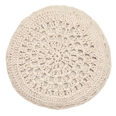 Atmosphera, pufa, Macrama, siedzisko boho, Ø 44 cm