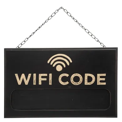 Atmosphera, tablica kredowa czarna, wifi code, 35-22 cm