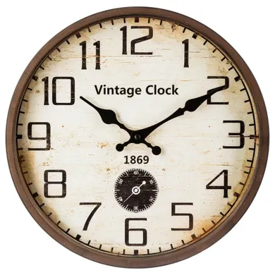Atmosphera, zegar na ścianę, Vintage, Ø 30 cm, wskazówkowy
