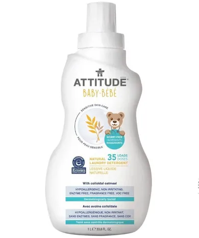 Attitude, Sensitive Skin Baby, delikatny płyn do prania tkanin dziecięcych, 1 l