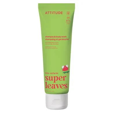 Attitude Super Leaves, Kids, żel 2w1 do mycia ciała i włosów, arbuz i kokos, 240 ml