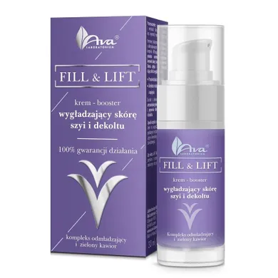 Ava Laboratorium, Fill & Lift, krem-booster wygładzający skórę szyi i dekoltu, 30 ml