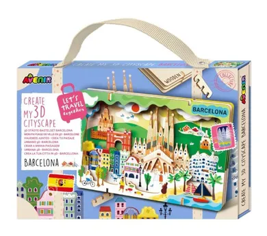 Avenir, Barcelona, stwórz pejzaż miejski, puzzle drewniane,