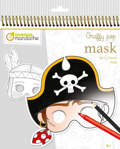 Avenue Mandarine, Graffy Pop Mask, Chłopiec, maski do ozdabiania, zestaw kreatywny