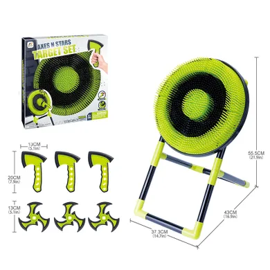 Axes n Stars, zestaw gier 2w1, tarcza do rzucania z akcesoriami